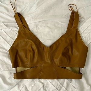 Zara Faux leather crop top